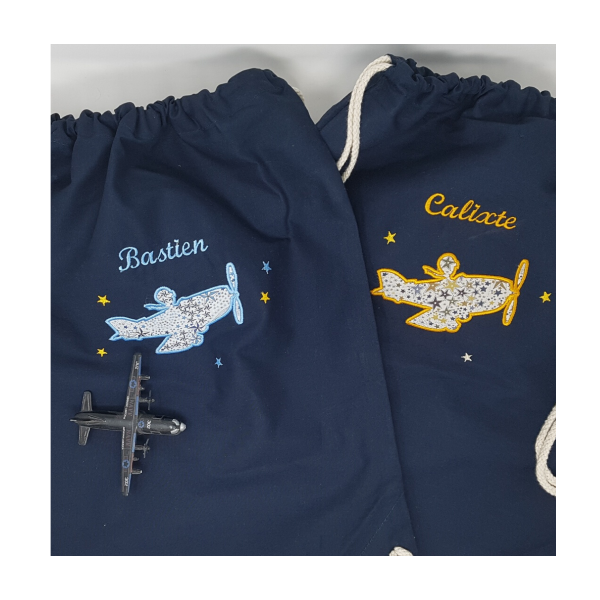 Sac à dos de toile pour enfant, bébé, personalisé broderie