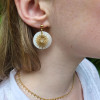 Boucles d’oreilles Sacré-Cœur acier inoxydable sur nacre