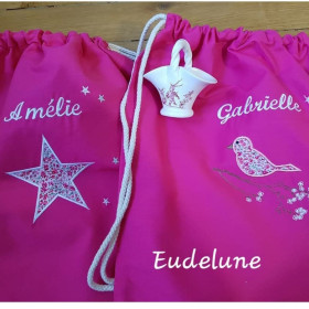 Sac à dos de toile pour enfant, bébé, personalisé broderie