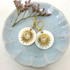 Boucles d’oreilles Sacré-Cœur acier inoxydable sur nacre