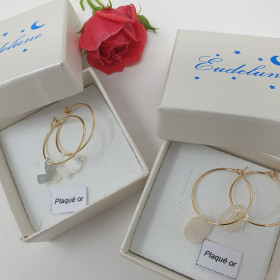 Créoles avec ange en nacre boucles d’oreilles religieuses