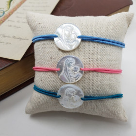 Bracelet médaille nmiraculeuse sur élastique pour allaiter un bébé