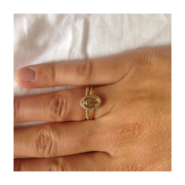 Bague catholique religieuse médaille miraculeuse  eudelune