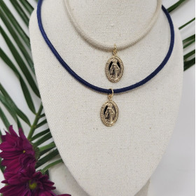 Collier Médaille Miraculeuse 17 mm sur nacre – Plaqué Or ou Argent