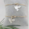 Jonc Saint-Esprit plaqué or – bracelet colombe nacre ouverture crochet