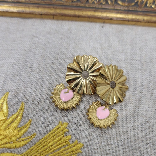 Boucles d'oreilles religieuses Sacré Coeur Paray