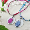 Collier enfant Médaille Miraculeuse colorée sur nacre – Liberty/Coton