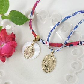 Collier grande Médaille Miraculeuse , Plaqué or ou Argent 22 mm
