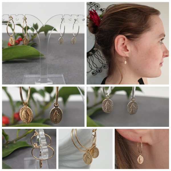Créoles médaille miraculeuse plaqué or vues dans Point de Vue