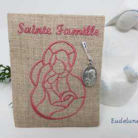 Agate Cadre médaille enfant broderie religieux fête coin prière