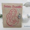 Agate Cadre médaille enfant broderie religieux fête coin prière
