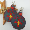 Porte-clés médaillon brodé Eudelune, scoutisme et dizainier